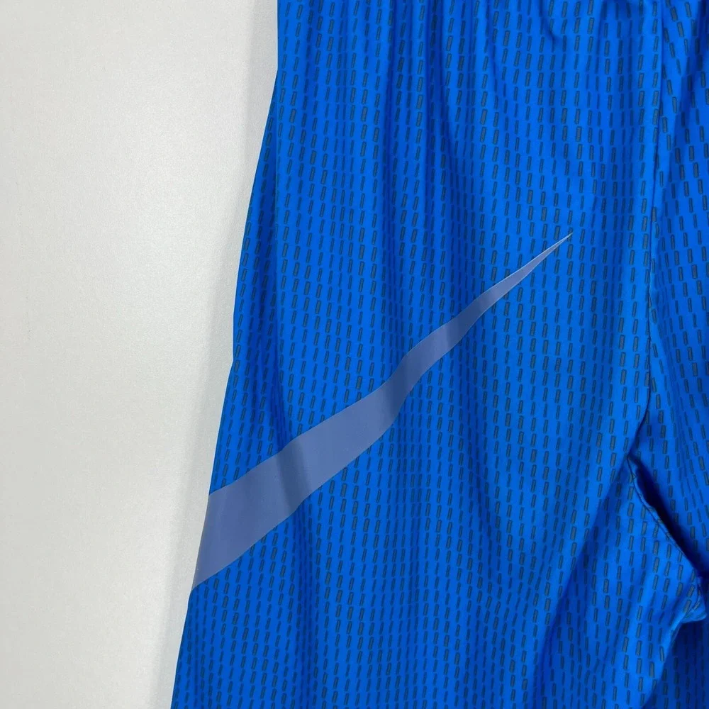 Nike Mens Dri-FIT Basketball Shorts Blue Graphic Swoosh 848790-435 Small